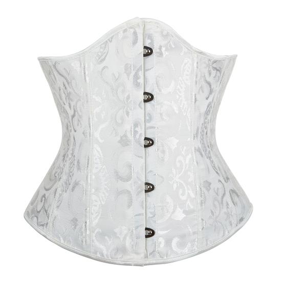 Palace Style Women Underbust Corset Adjustable Back Strap Floral Bustier Jacquard Design Body Shaping Girdle Cosplay Party Streetwear