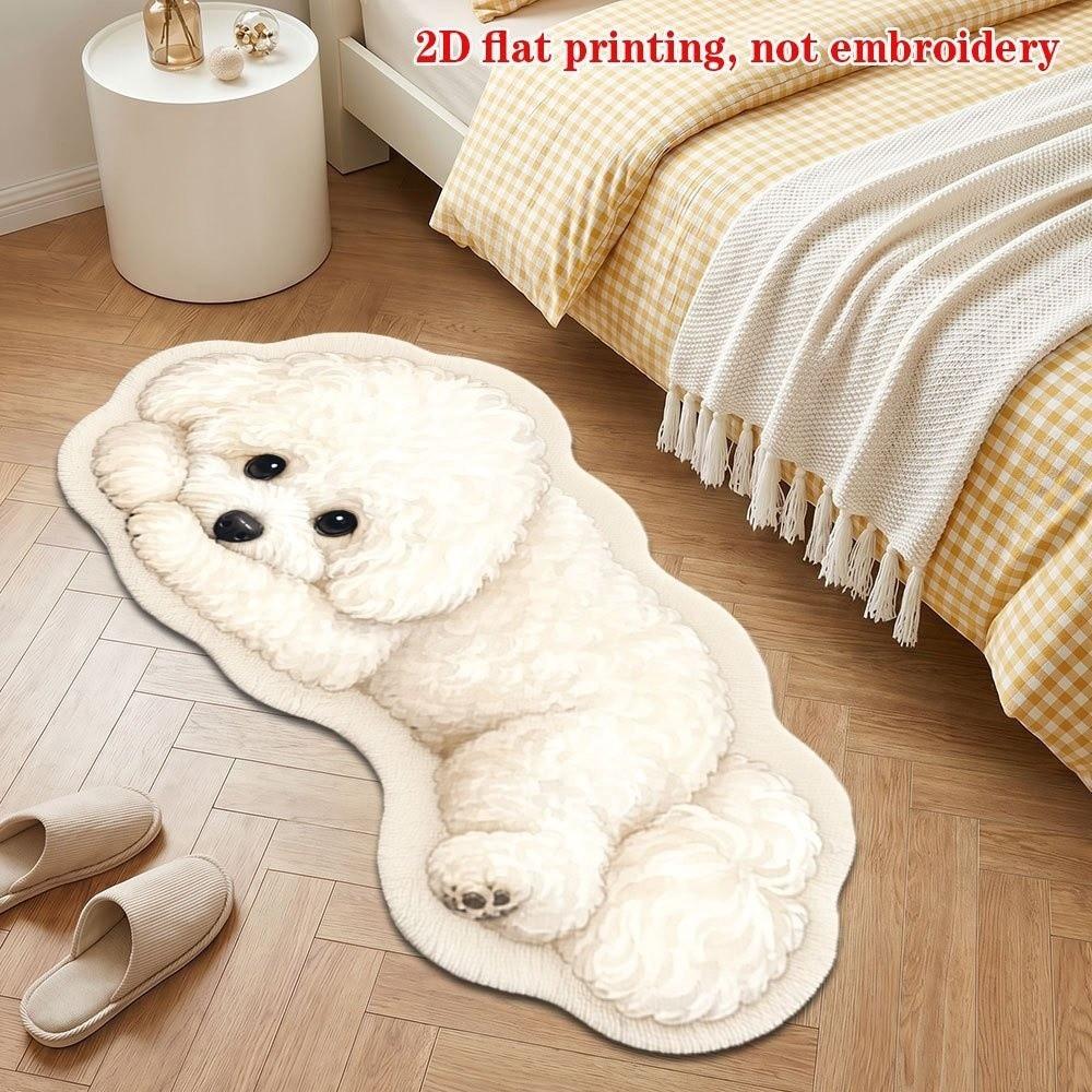 Non-Slip Animal Print Area Rug Faux Cashmere Bedside Mat New Kids Room Rug Bedroom