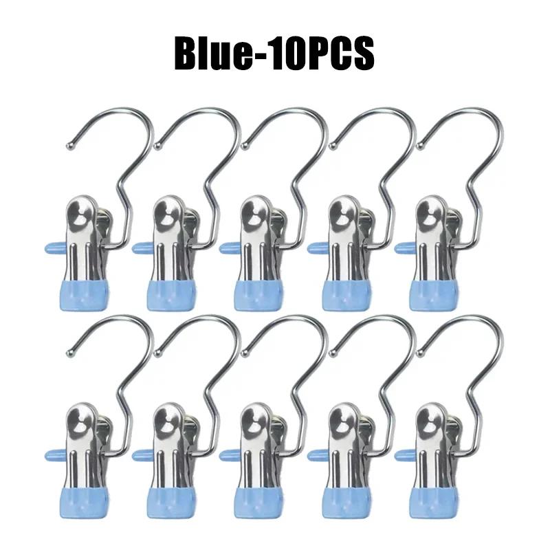 10-100 шт. прищепки из нержавеющей стали для белья, крючок для одежды, портативный зажим для подвешивания одежды, органайзер для одежды, вешалка