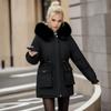 Пальто Parkers с капюшоном и воротником, пальто из овечьей шерсти и хлопка на молнии, средней длины, теплое и пушистое пальто для зимнего сезона с хлопковой курткой