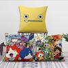 Soft Cartoon Pillow Case for Watch Sofa y-Yo-Kai Living Room Cate Home Office Decor Protective Covers Without Pillow-Insert