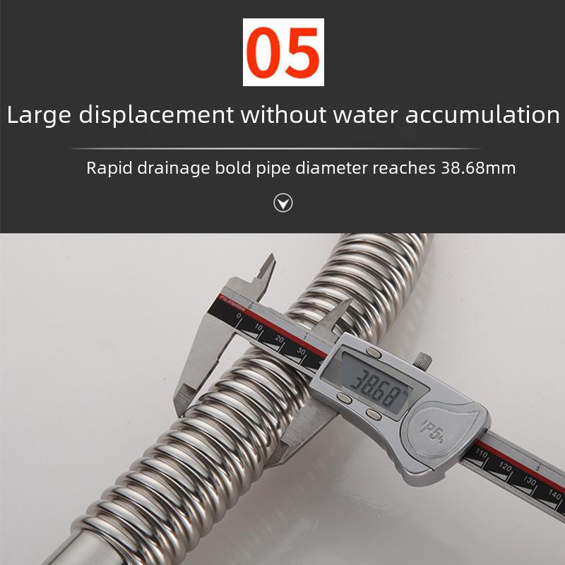 Слив для раковины из нержавеющей стали и аксессуары для гофрированной трубы