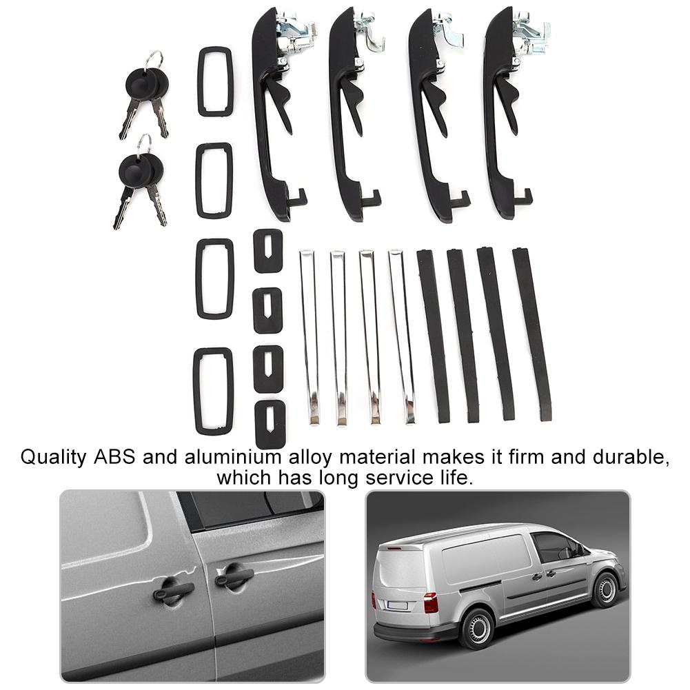 4PCS Car Front Rear Left Right Exterior Door Handle with Keys Fit for Golf MK1 MK2