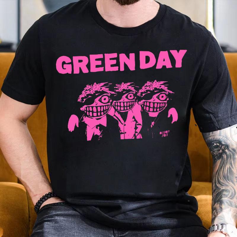 Лето 2025 Green Day Рок-исполнитель Футболка Green Day Альтернативная песня Дилемма Мужская Новая Харадзюку Чистый Хлопок Эстетичная Футболка