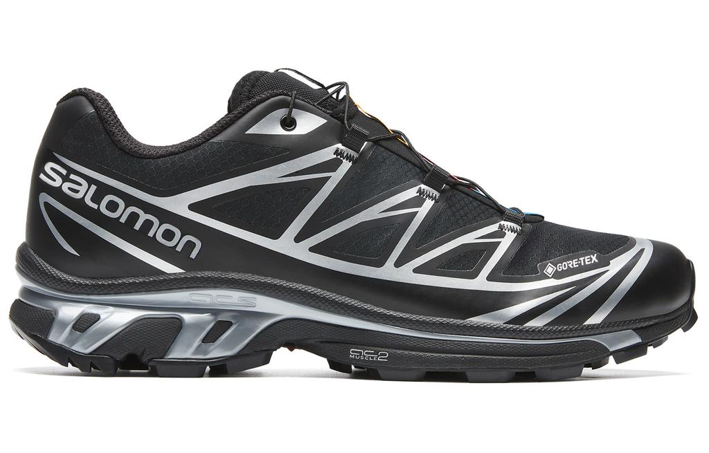 SALOMON XT-6 GTX Устойчивые к скольжению Амортизирующие Обувь для улицы Низкие Кроссовки Унисекс Черный Серебристо-серый 474506