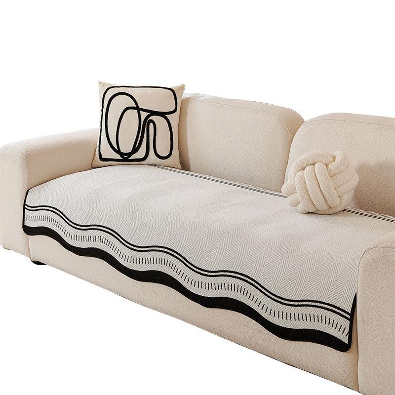Chenier Sofa Cushion Is Universal In All Seasons  New Straight-Row Special-Shaped One-Piece Fixed Non-Slip Leather Sofa Cover