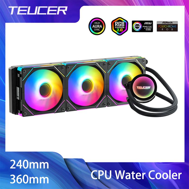 TEUCER CPU Водяное охлаждение с вентилятором JM-1 Все в одном Жидкостное охлаждение CPU 240мм/360мм ARGB Радиатор с водяным охлаждением для материнской платы X99