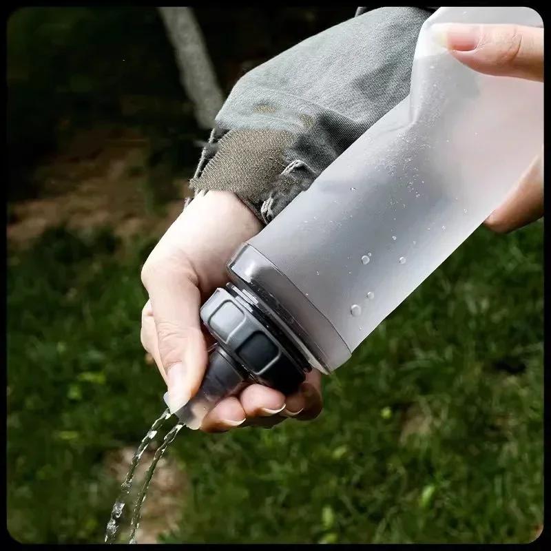 350 мл Спортивная мягкая бутылка для воды ТПУ Складной мягкий пакет для воды Для улицы Бег Альпинизм Марафон Карманный Портативный стакан для воды