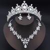 Комплекты украшений «Корона принцессы» для женщин, тиары, свадебное ожерелье, серьги, комплекты украшений для девочек на выпускной вечер