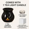 Ceramic Clay Candle Operated Aroma Burner (Black; 9 Cm)