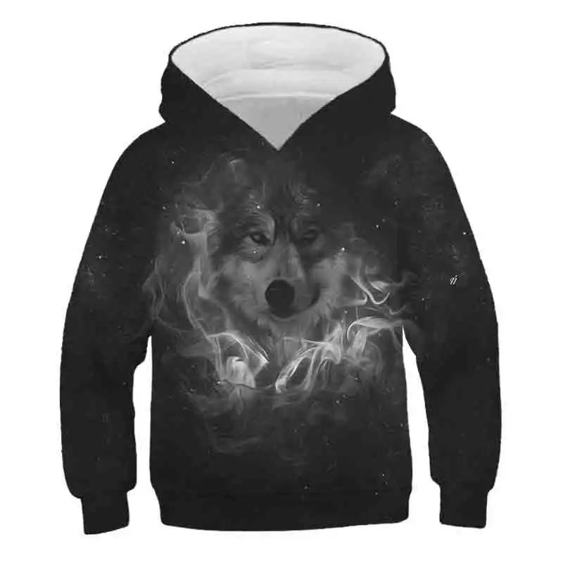 Wolf Animals 3D Hoodies Kids Streetwear Girls Boys Printed Children Sweatshirts Long Sleeve Autumn Winter Clothes