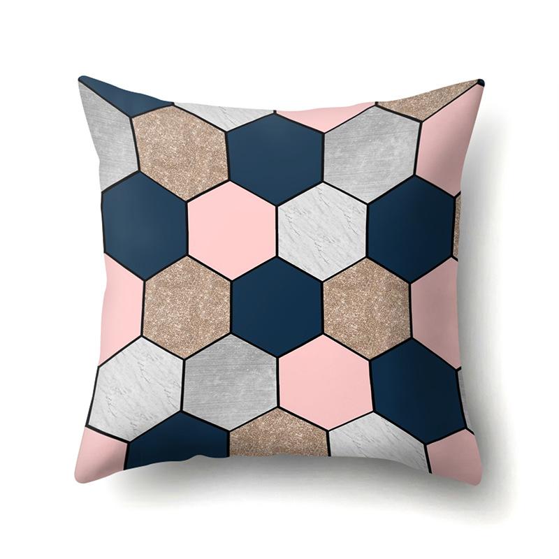 Ins Style Abstract Creative Polyester Pillow Case Car Decoration Home Printed Bedside Cushion Cover Pillow Case