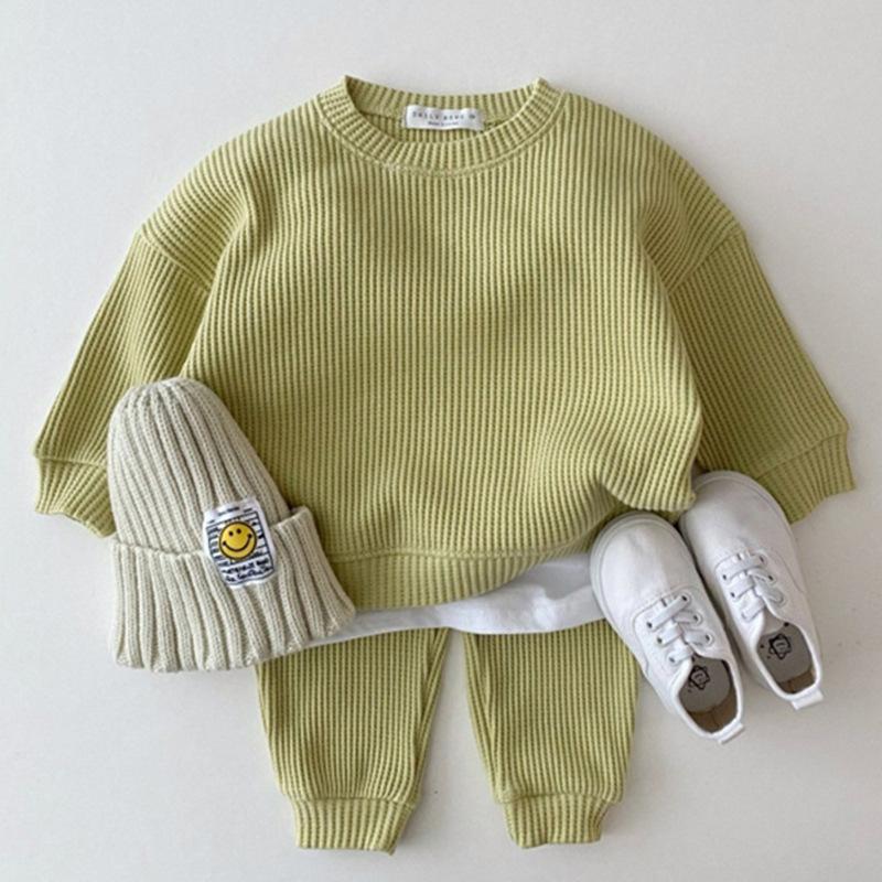 Детский костюм, хлопковый свитер с круглым вырезом, спортивный костюм, детский повседневный комплект из двух предметов с героями мультфильмов