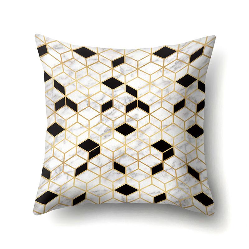 Nordic Pillow Ins Style Polyester Pillow Case Car Decoration Home Printed Car Waist Cushion Pillow Case