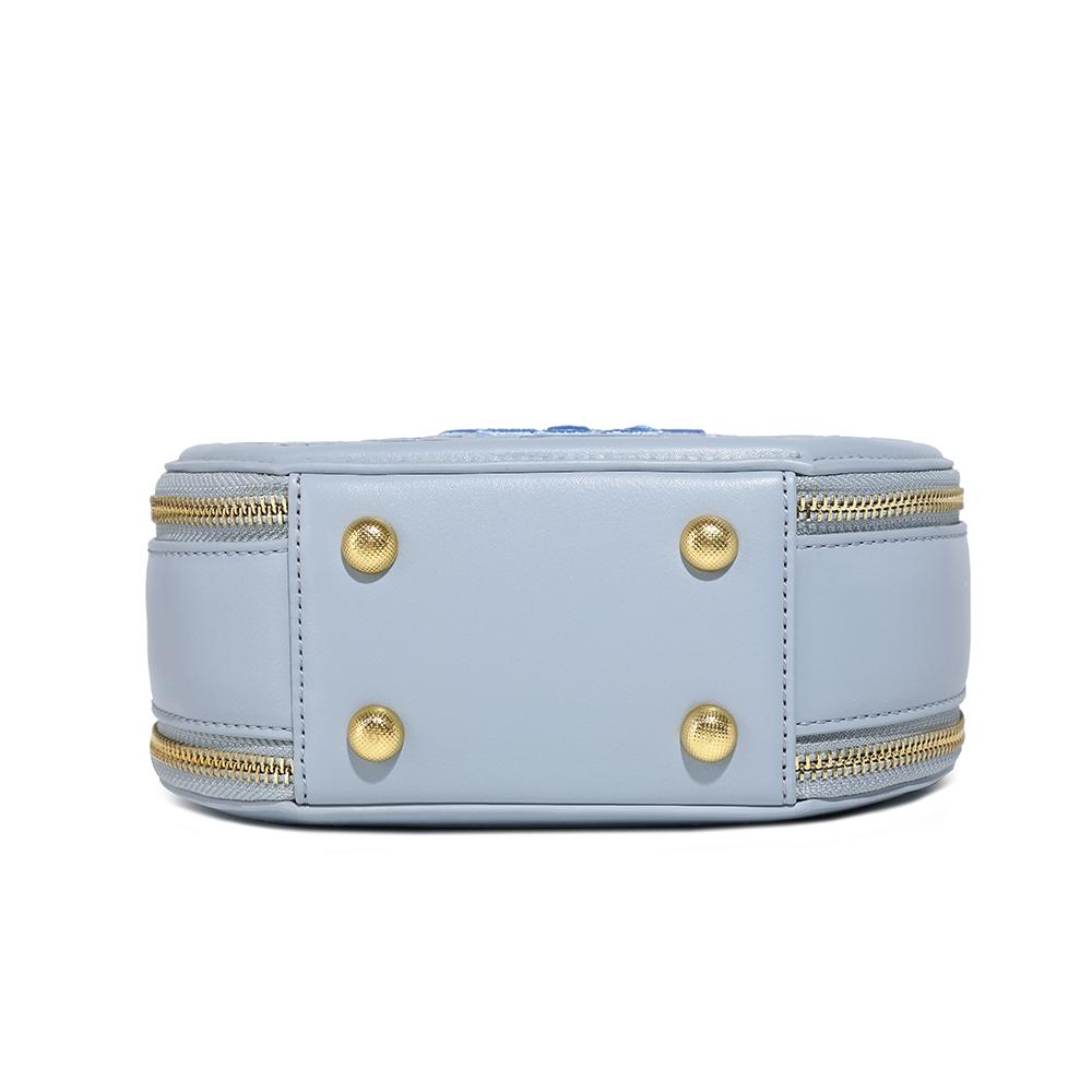 New Disney Mickey Series PU Small Round Bag, One Shoulder Handbag Women's Sky Blue/Milk White BMK-71581L