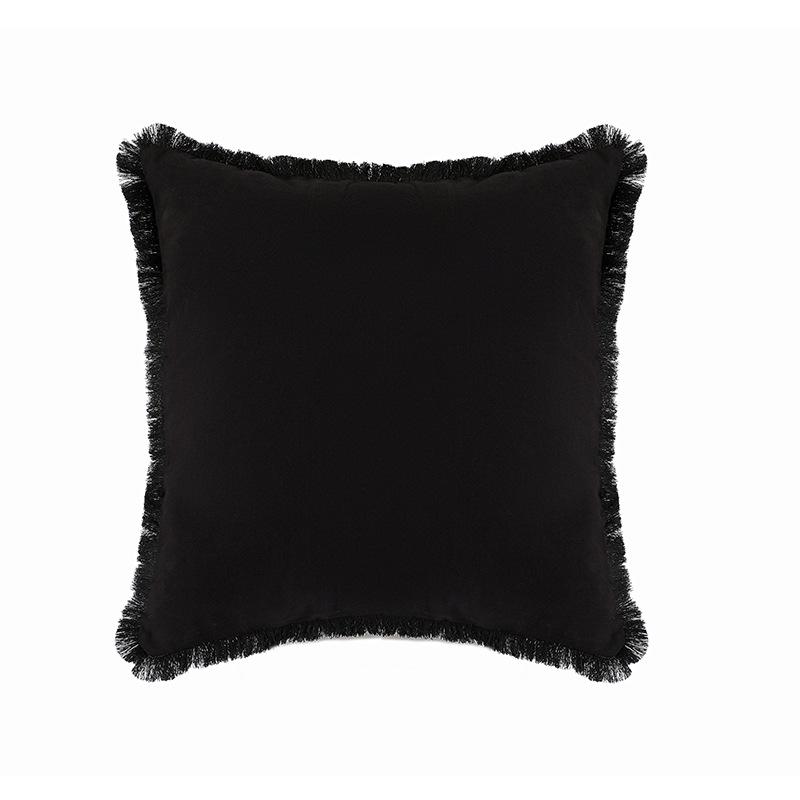 Modern Simple Sofa Cover Pillow Thickened Washed Cotton and Linen Tassel Living Room Bedroom Sofa Bedside Pillow Cover