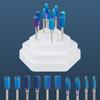 10pcs Ceramic Carbide Nail Drill Bits Set with Stand Holder Box Milling Cutter for Manicure Machine Removing Gel Nail Polish Bit