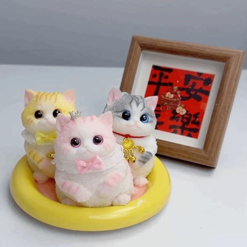 Slow Rebound Cat Fidget Toy with Flower Basket Cat Squishy Toy Aesthetic Cat Squeeze Toy Adult