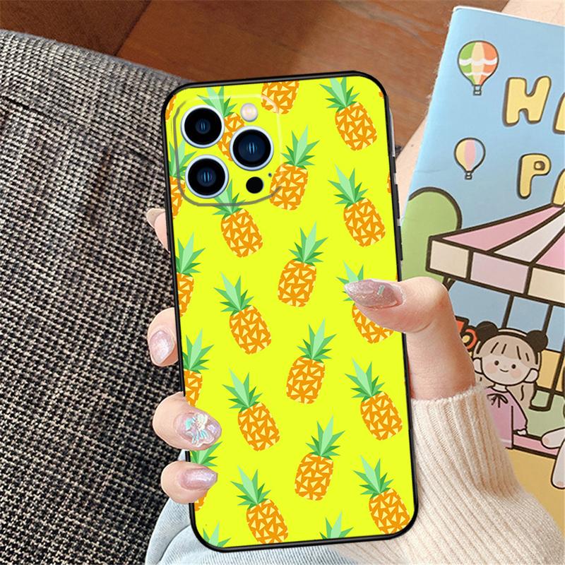 Летний Фруктовый Чехол с Ананасом для iPhone 15 12 11 13 14 16 Pro Max XS X XR Plus 6S Plus 12 Mini