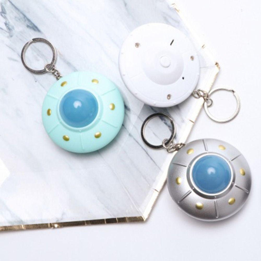 LED Light Flying Disc Keychain Pendant Spaceship Model Keyring Kids Toy UFO Keyring  Small Toy