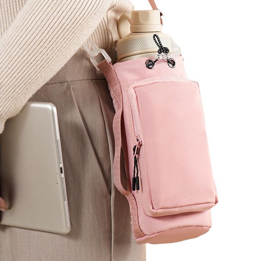 With Phone Pocket Water Cup Bags with Keychain & Mountaineering Button Bottle Carrier Bag Unisex