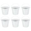 PATIKIL Small Metal Buckets with 6pcs Mini Galvanized Buckets for Craft Party Souvenir White 5.9"x5.1" Handles, Decoration,