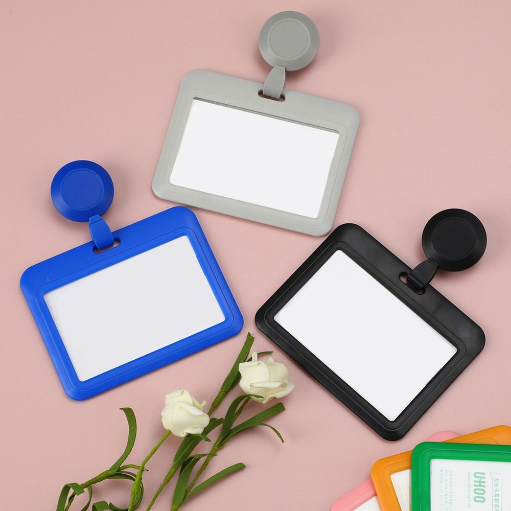 Transparent Retractable Card Cover Staff Work Name Badges Holder ID Card Holder  Employees