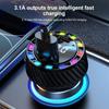 Автомобильный FM-передатчик Bluetooth 5.3 с RGB-подсветкой, функцией громкой связи и управлением музыкой, цифровым дисплеем