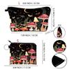 Cute Mushroom Print Cosmetic Bag Large Capacity Polyester Travel Storage Bag Zipper Coin Purse