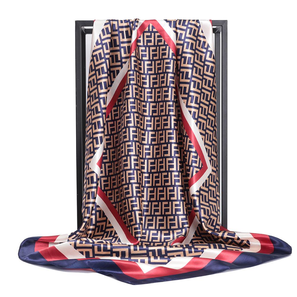 Высококачественные роскошные шелковые шарфы, повязка на голову, шарфы, шейный шарф для женщин, шелковый шарф с цепочкой, женская декоративная шаль