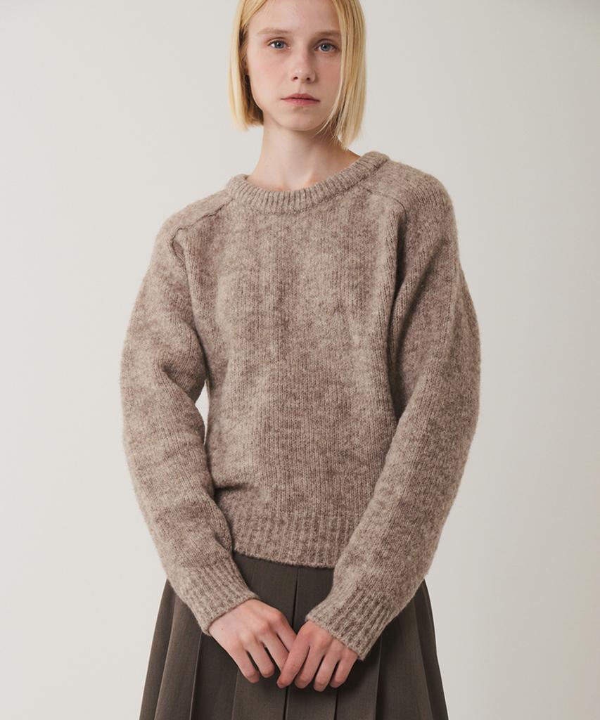 RAVEROUS Saddle Sleeve Vintage Sweater Beige