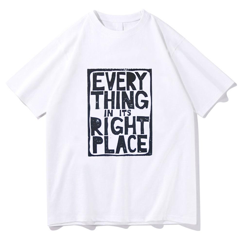 Radiohead Everything in Its Right Pattern Tshirt Radiohead Rock Band Tshirt Summer Mens Retro Classic Pure Cotton Tshirt Y2K