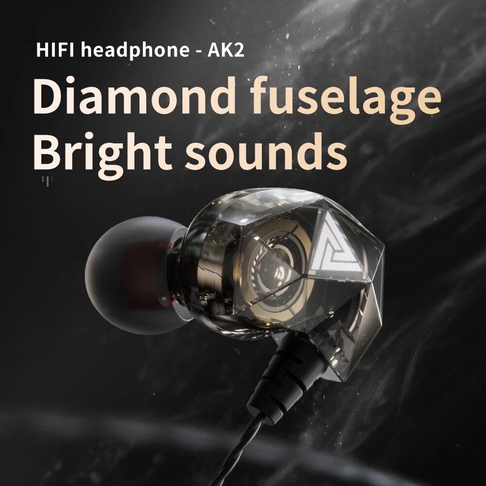 Оригинальные проводные наушники QKZ AK2 3,5 мм Динамические HIFI Басовые Внутриканальные Наушники Музыкальная Гарнитура Спортивная Гарнитура с Шумоподавлением и Микрофоном