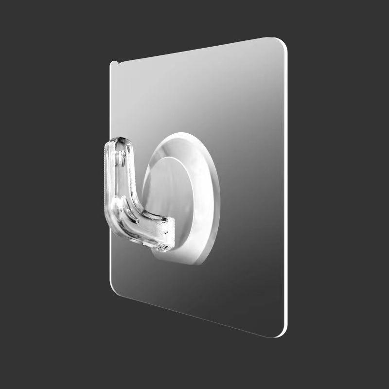 Transparent Double Hook for Bathroom and Bedroom – Adhesive, Punch-Free Design