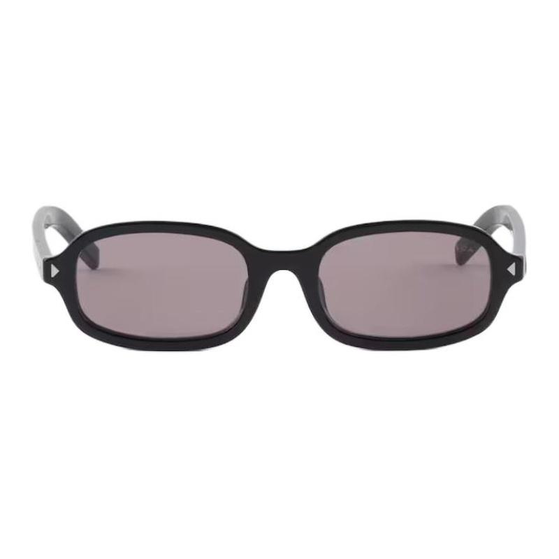 Prada Стильные Простые Ацетатные Овальные Солнцезащитные Очки Женские Черные