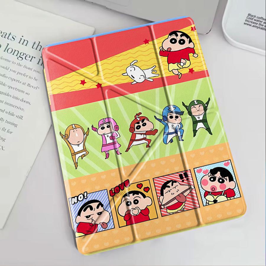 Cra-yons Shin-chans Funny Holder Cover Tablet Case For iPad Air 4 5 M3 M2 1 2 M4 11inch Mini 6 7 Pro 2025 Pro 11th 10th 9th 8th