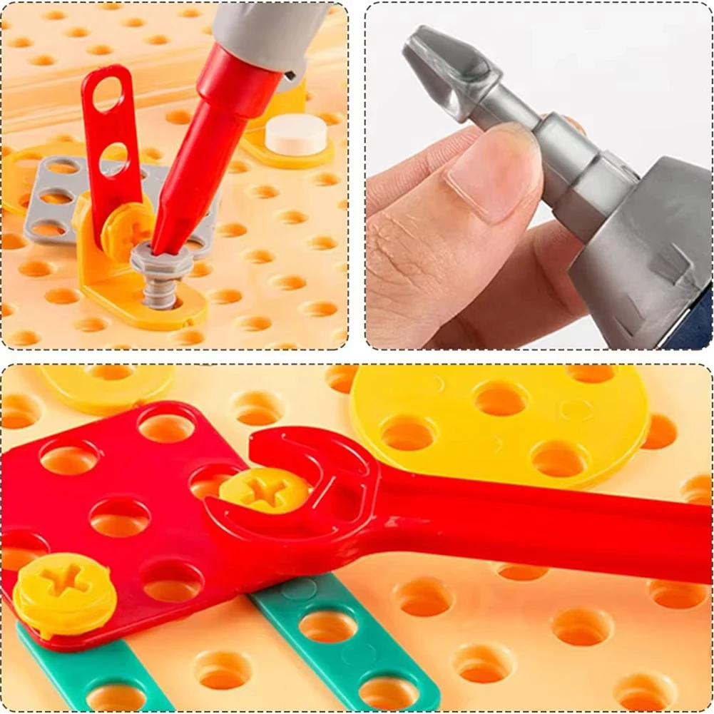 non-toxic Pretend Play Educational Assembling Toolbox Toy Electric Screwdriver Screwing Repair 4-6 year Montessori Kids Repair Toolbox Toy