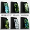 palm leaves Phone Case For Samsung S 25,24,23,22,30,21,10,9,Ultra,Plus,Lite,FE,4,5 G Black Soft Case