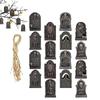 16pcs Scary Halloween Tombstone Pendant Festival Tombstone Corpse Hanging Tags  Haunted House