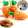 3pcs Pet Dog Squeaky Carrot Plush Toys Stuffed Soft Dog Cat Chew Interactive Toys for Dogs Cats Teeth Cleaning Pet Supplies
