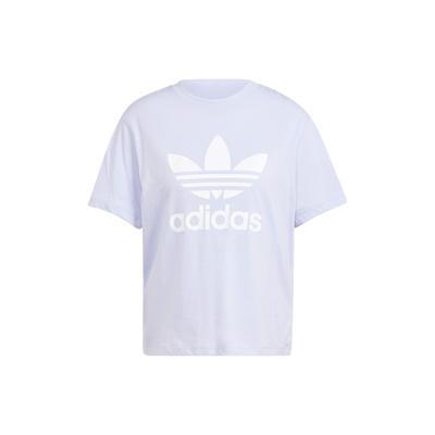 adidas Оригинальная футболка Adicolor с буквенным принтом и логотипом, с круглым вырезом и короткими рукавами, женские топы, фиолетовые, IN8439