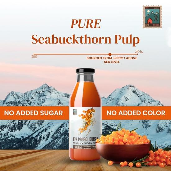 MY PAHADI DUKAN (MPD) Sea Buckthorn Juice 300Ml|Pure Himalayan Berry Juice|Rich In Omega 3,6,7,9 & Vitamin C|Natural Immunity Booster