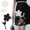 1Pcs White Black Handmade Lady Big Flower Patch For Clothes Repair