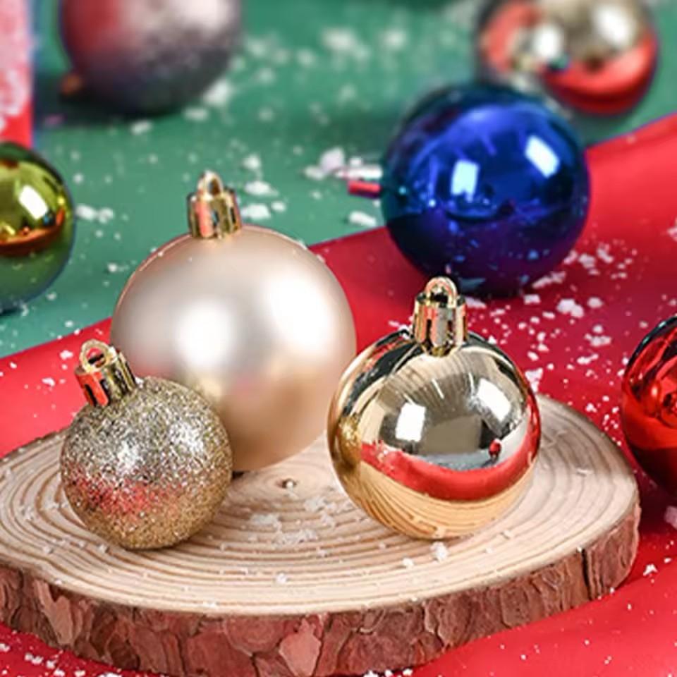 24 шт./набор 3 см Рождественские шары Украшения для рождественской елки Шар Рождественские подвески для елки Домашний декор для вечеринки Подарок на Новый год 2025