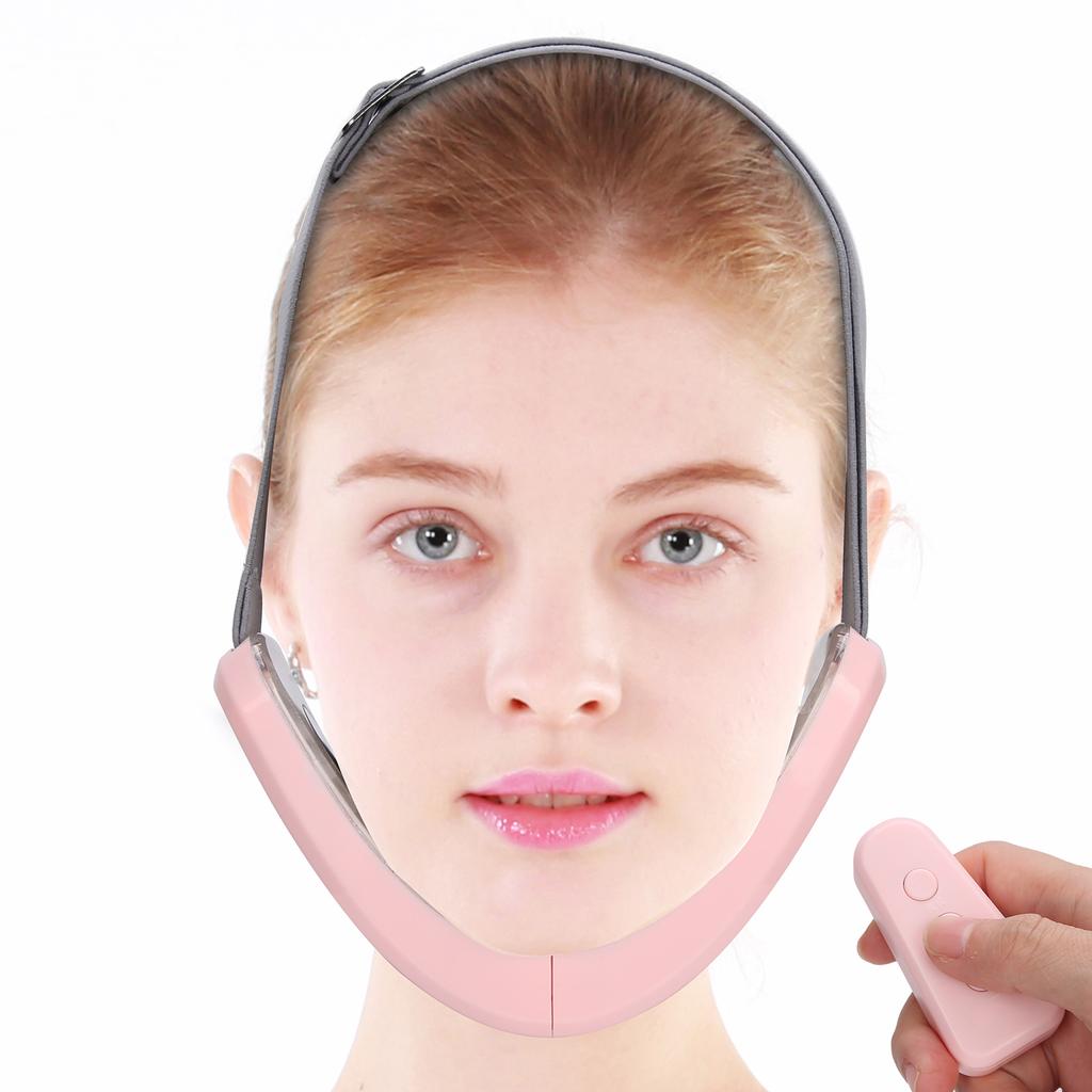 Электрический аппарат для подтяжки лица V-Face Machine Facial Slimming Vibration Double Chin Reducer(розовый )