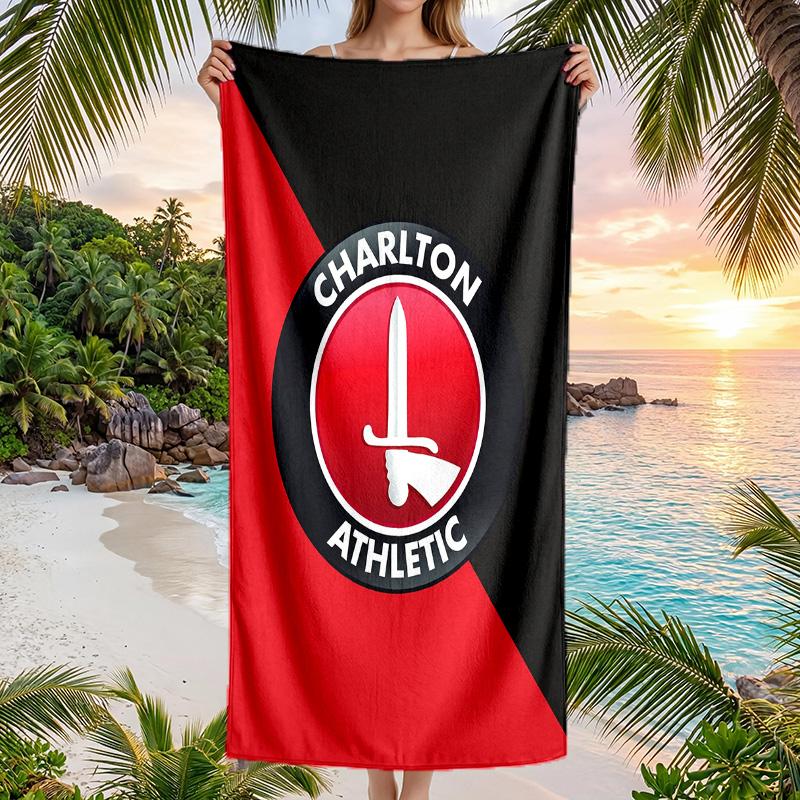 Клуб Charlton Athletic FC принт Быстросохнущее пляжное полотенце Микрофибра Впитывающее Портативное для путешествий Полотенце для плавания