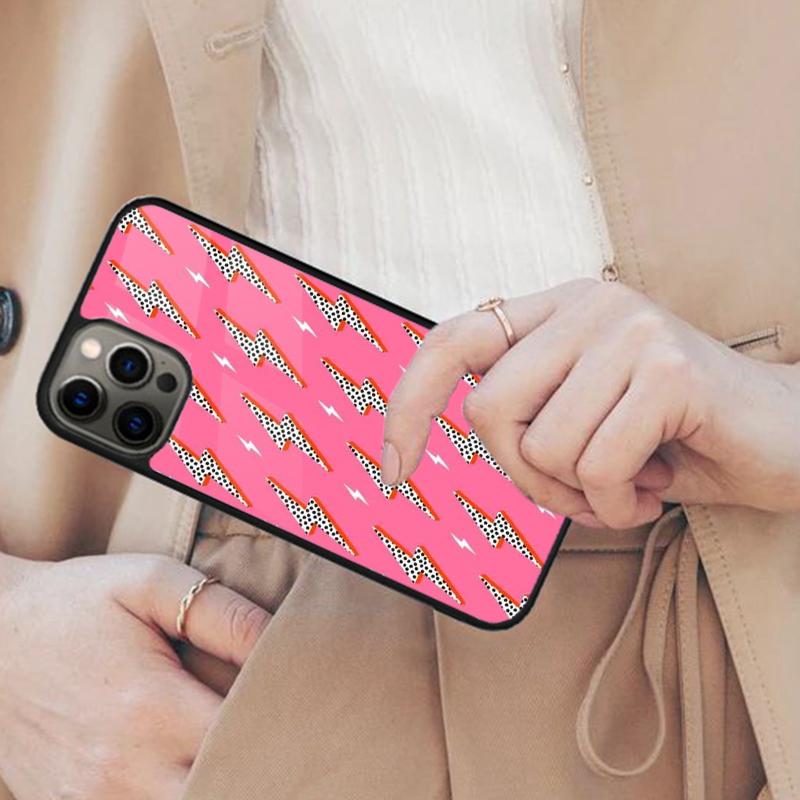 Pink Lightning Bolt Bumper Magnetic Phone Case For APPLE iPhone 17 Air 16 14 13 12 Pro Max 15 Plus Wireless Charge MagSafe Cover