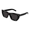 Temple Lettering Acetate Irregular Sunglasses Men's Black