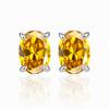 European and American Sterling Silver Stud Earrings Fashion S925 Sterling Silver Earrings Fashion Oval Zircon 925 Silver Stud Earrings