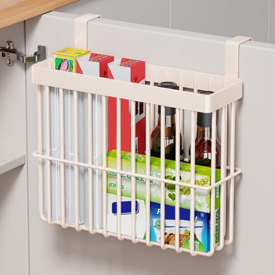 Подвесная корзина за дверью Органайзер для дверцы кухонного шкафа Настенная самоклеящаяся корзина для хранения